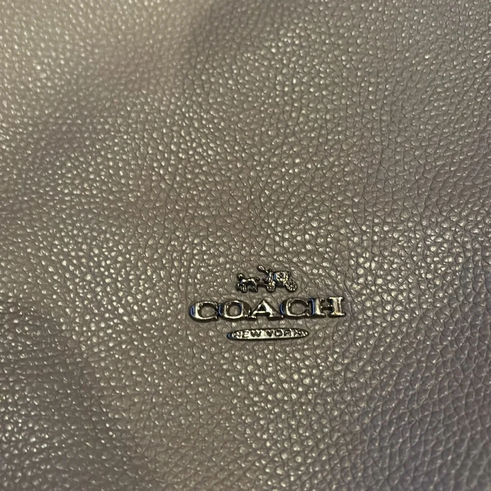 Coach Gray Leather Tote with Chain Handles